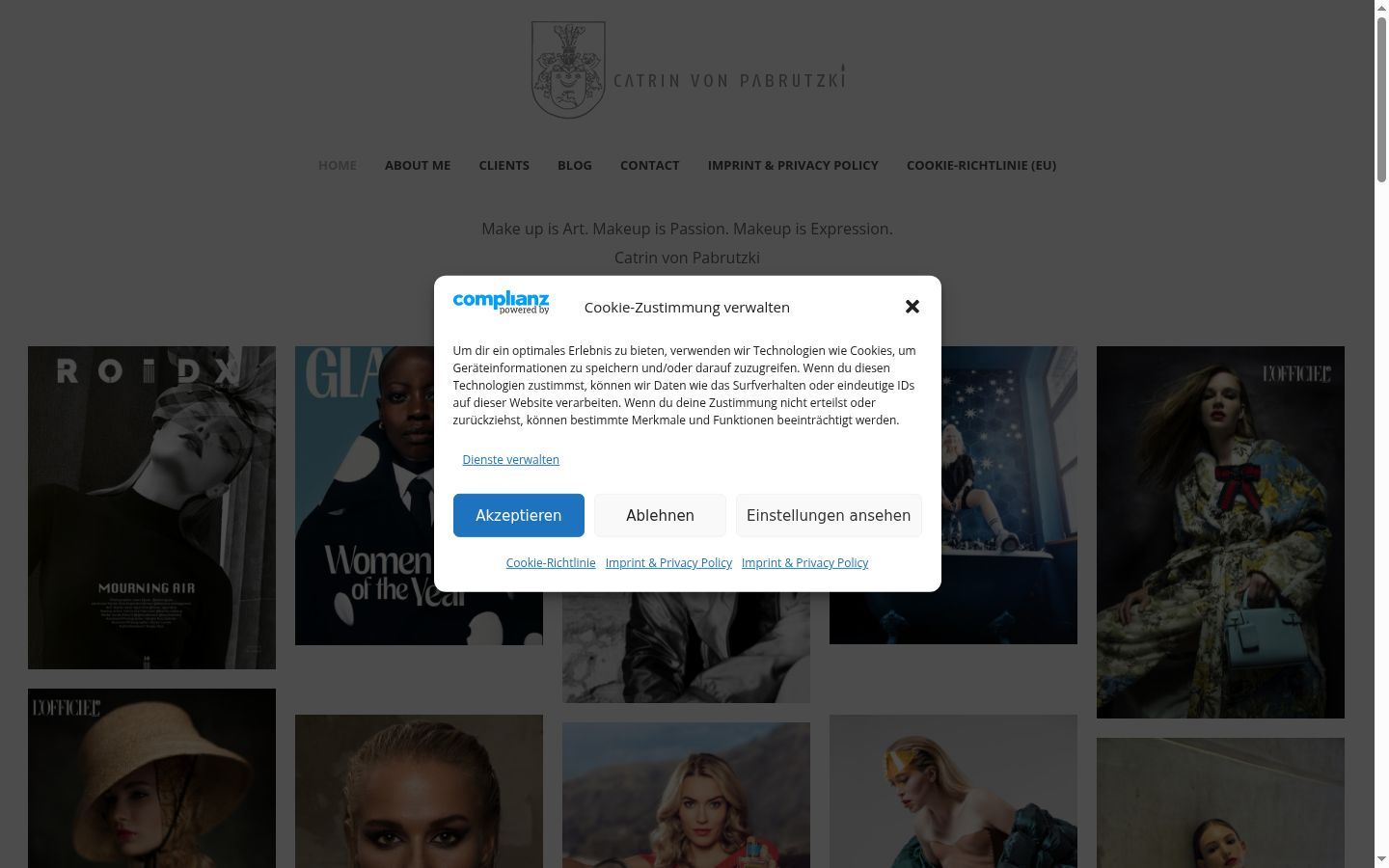 Screenshot of the consent banner shown before any interaction
