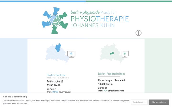 Ekraanipilt saidist berlin-physio.de