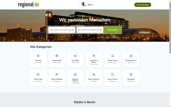 Ekraanipilt saidist berlin-regional.de