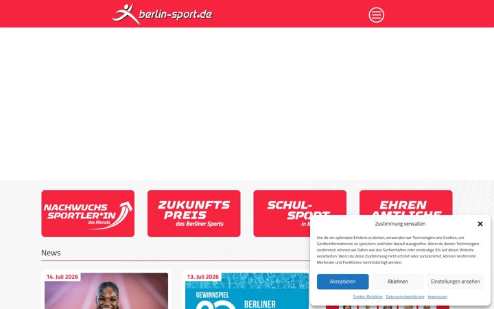 Ekraanipilt saidist berlin-sport.de