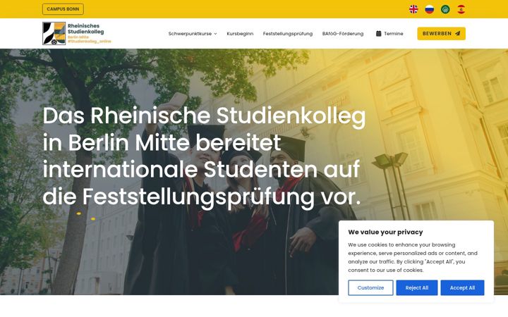 Ekraanipilt saidist berlin-studienkolleg.de