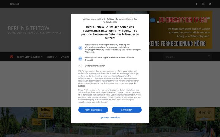 Ekraanipilt saidist berlin-teltow.de
