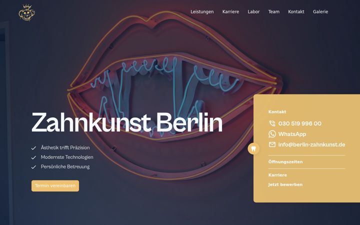 Screenshot of berlin-zahnkunst.de