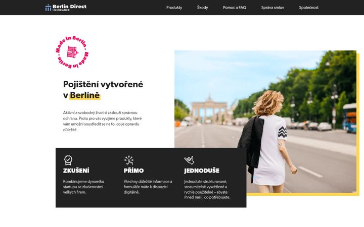 Ekrano kopija berlindirect-insurance.cz