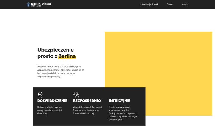 Ekrano kopija berlindirect-insurance.pl