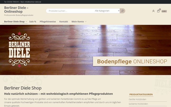 Екранна снимка на berliner-diele-shop.de