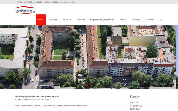 Screenshot of berliner-genossenschaft.de