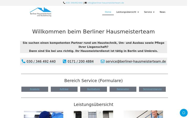 Екранна снимка на berliner-hausmeisterteam.de