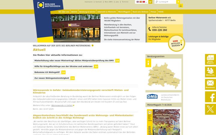Screenshot of berliner-mieterverein.de
