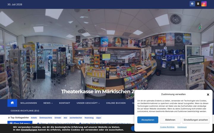 Screenshot van berliner-theaterkasse.de