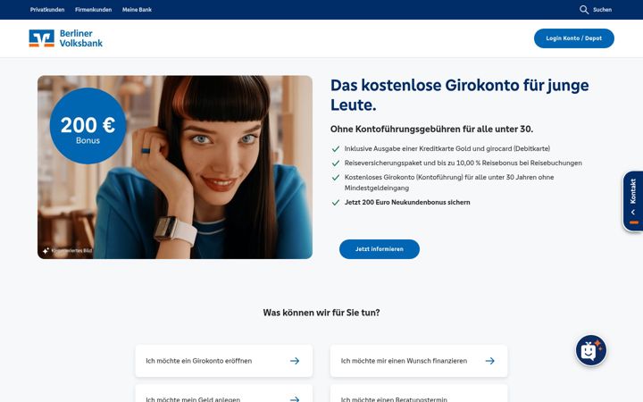 Screenshot of berliner-volksbank.de