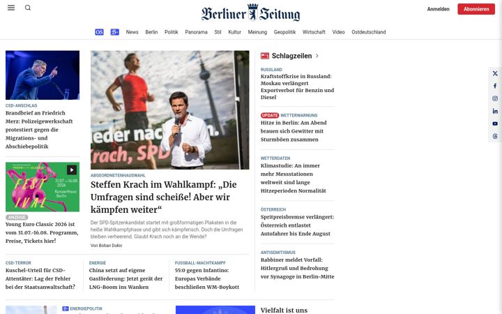 Capture d'écran de berliner-zeitung.de