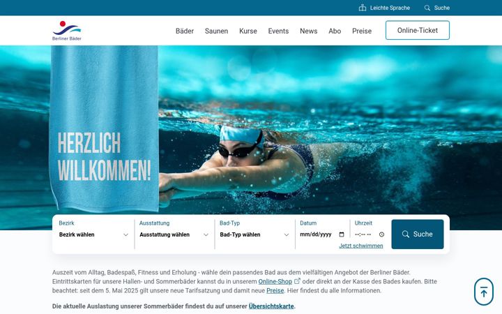 Screenshot of berlinerbaeder.de