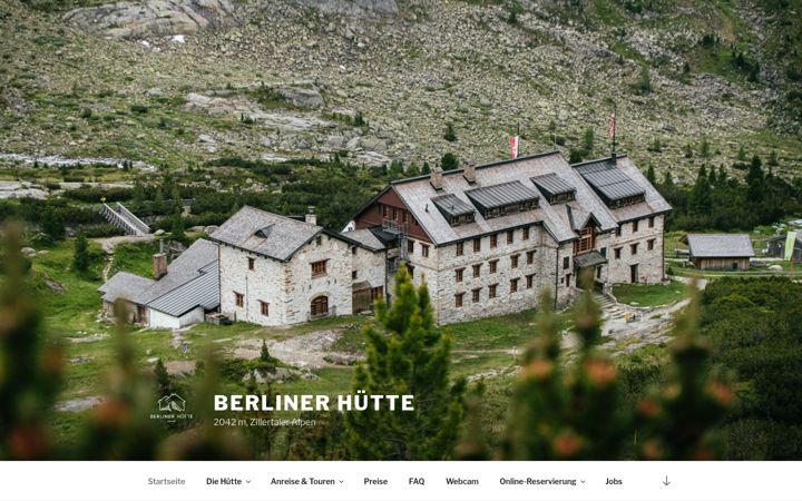 Skærmbillede af berlinerhuette.at