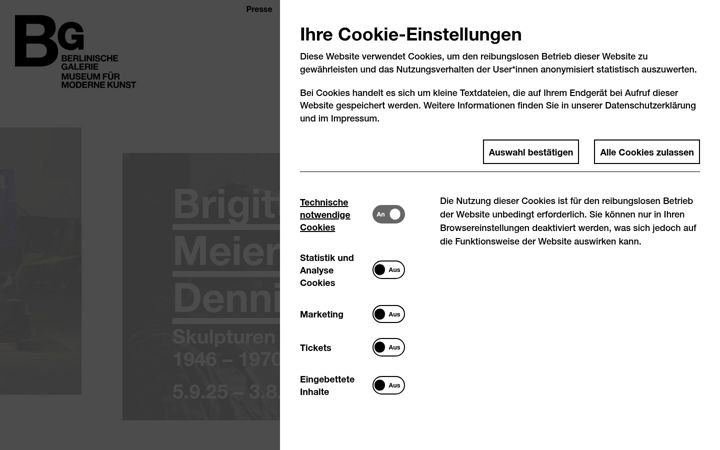 Screenshot of berlinischegalerie.de