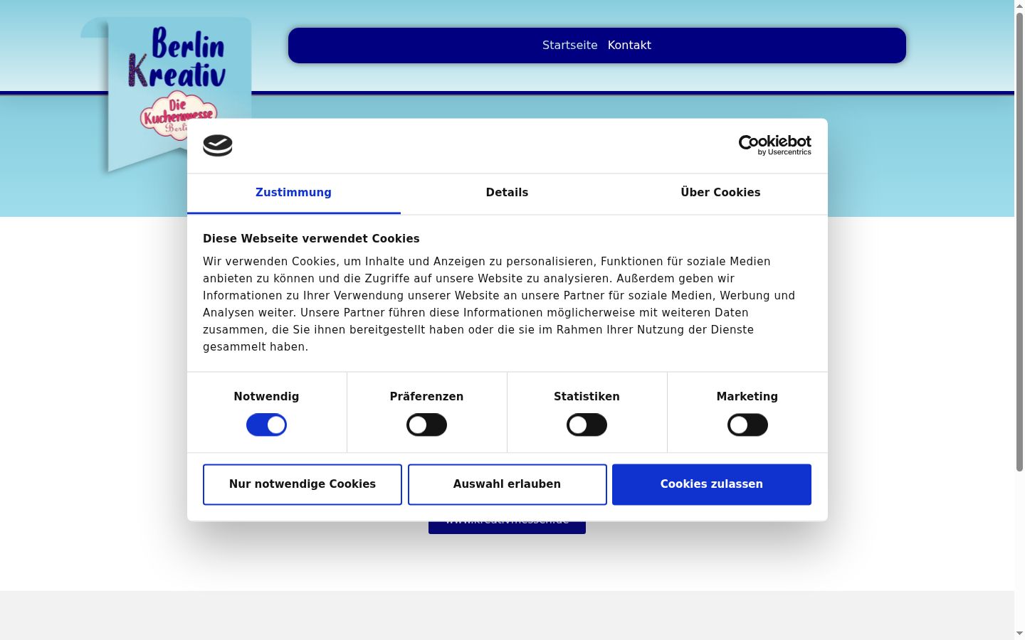 Screenshot of the consent banner shown before any interaction