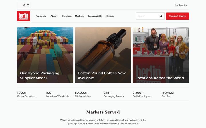 Screenshot of berlinpackaging.ca