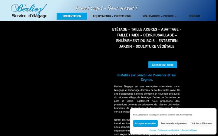 Ekrānuzņēmums no berlioz-elagage.fr