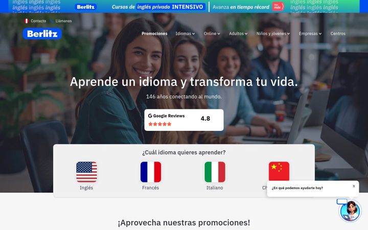 Snímek obrazovky berlitz.com.pe