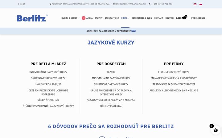Ekraanipilt saidist berlitzbratislava.sk