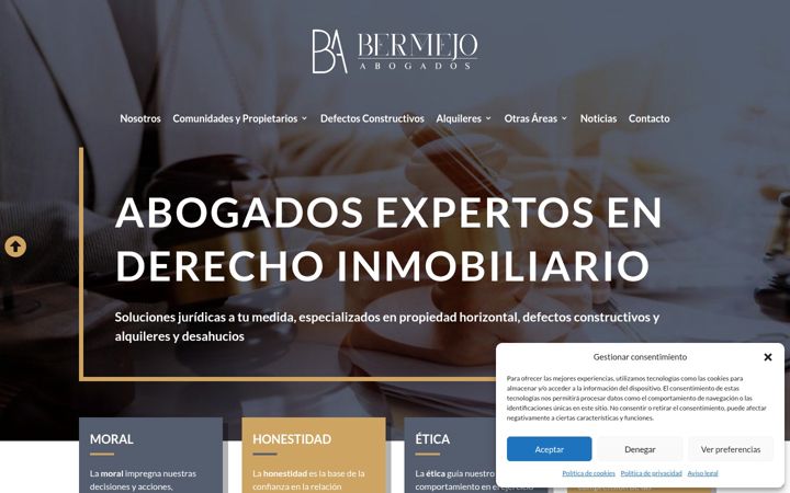 Kuvakaappaus sivustosta bermejoabogados.es