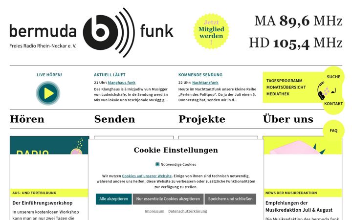 Screenshot stránky bermudafunk.org