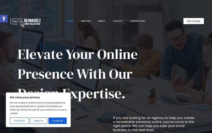 Screenshot of bermudezwebsolutions.com