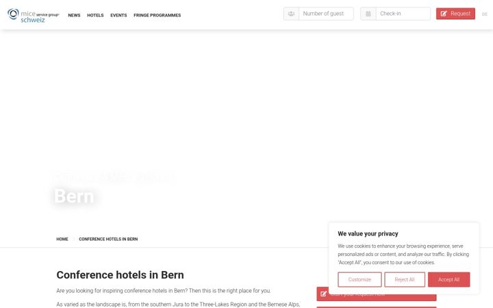 Screenshot of bern-seminarhotels.ch