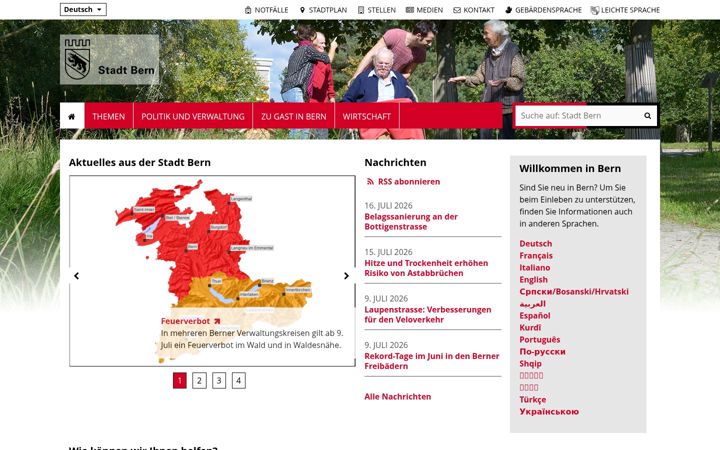 Screenshot of bern.ch