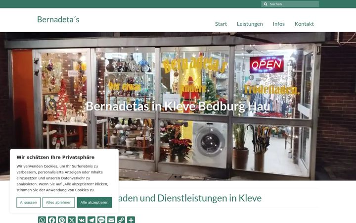 Screenshot of bernadetas.de