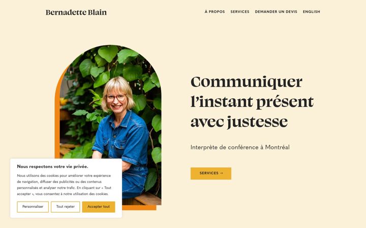Screenshot of bernadetteblain.ca