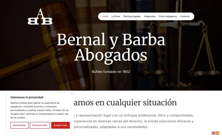 Screenshot of bernalybarbaabogados.es