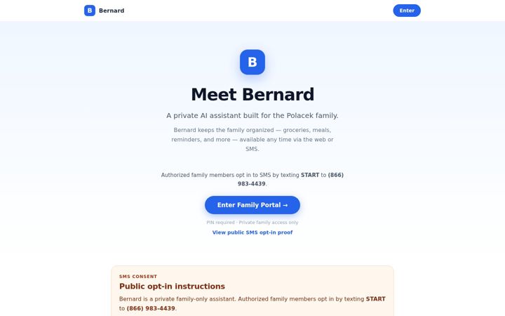 Screenshot of bernardbot.com