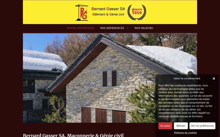 Kuvakaappaus sivustosta bernardgasser-sa.ch