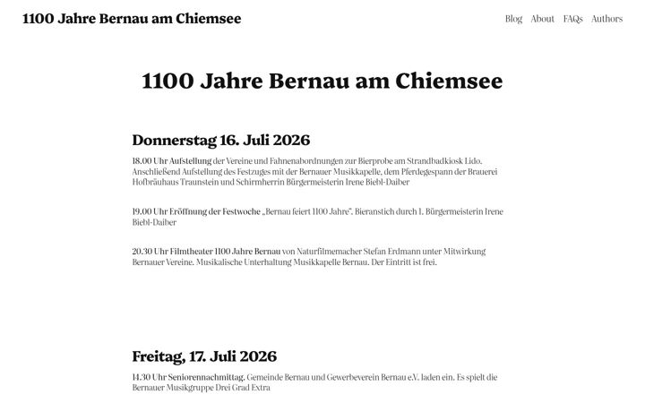 Screenshot of bernau1100.de