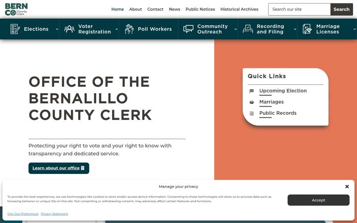 Screenshot of berncoclerk.gov