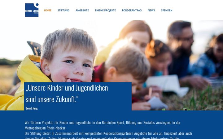 Екранна снимка на bernd-jung-stiftung.de