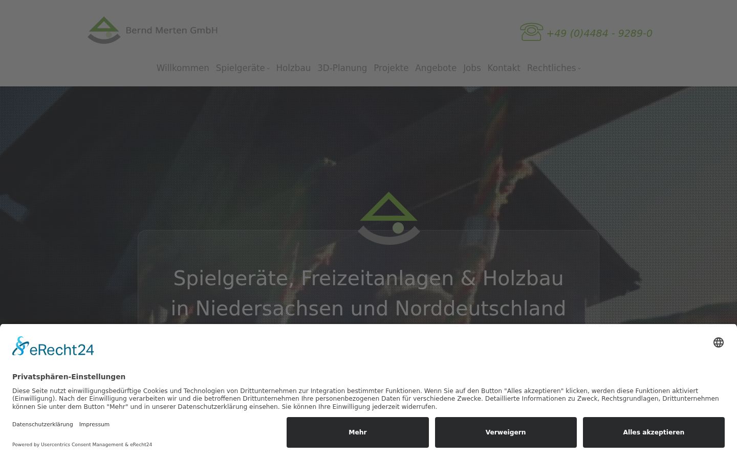 Screenshot des Einwilligungsbanners vor jeglicher Interaktion