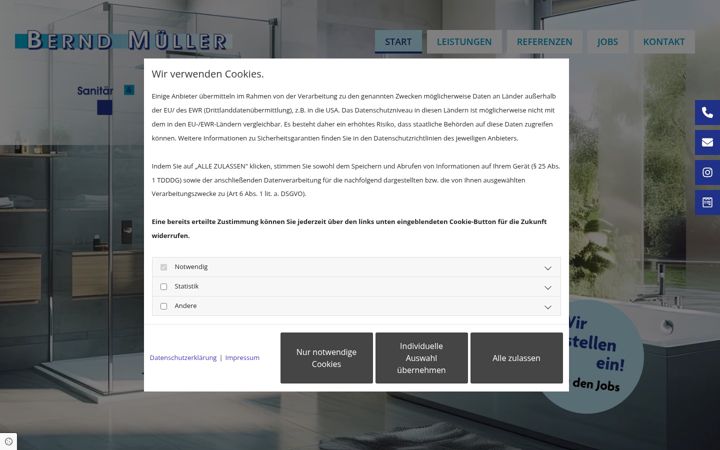 Screenshot of bernd-mueller-sanitaer.de