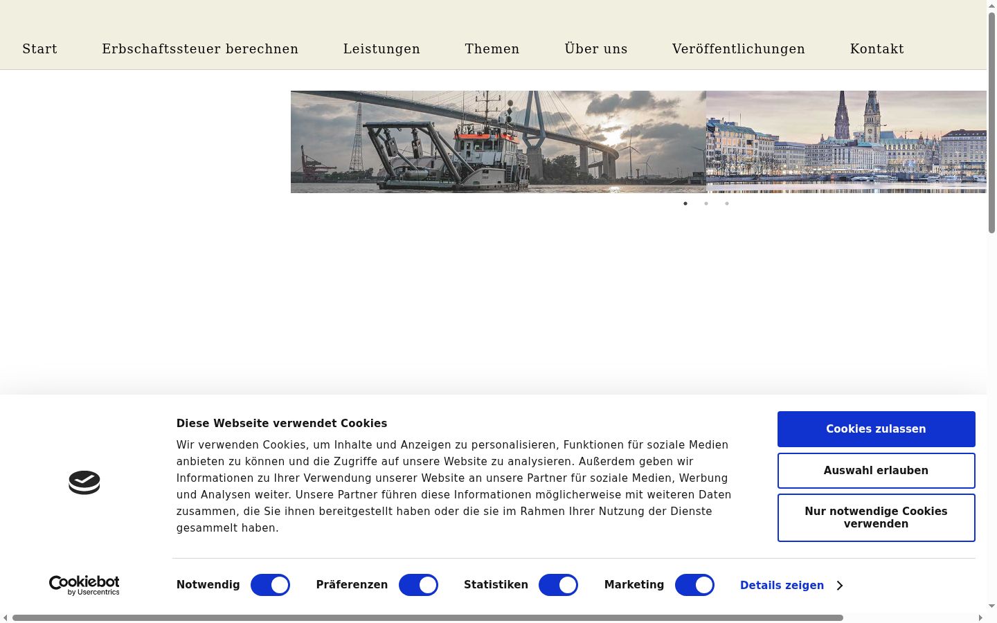 Screenshot van de toestemmingsbanner zoals getoond vóór enige interactie