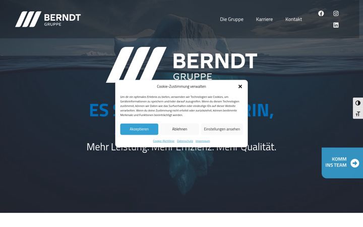 Екранна снимка на berndt-gruppe.de