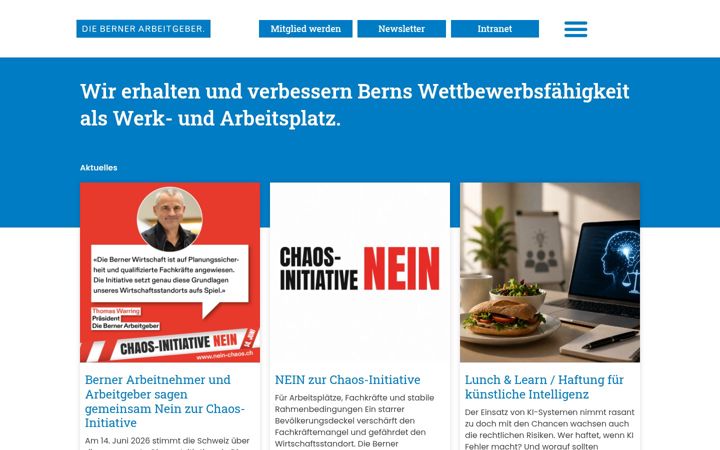 Screenshot of berner-arbeitgeber.ch