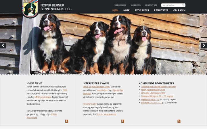 Screenshot di berner-sennen.no