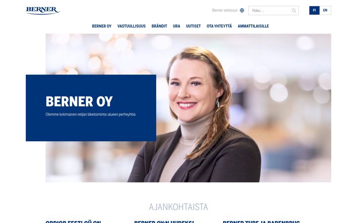 Screenshot of berner.fi