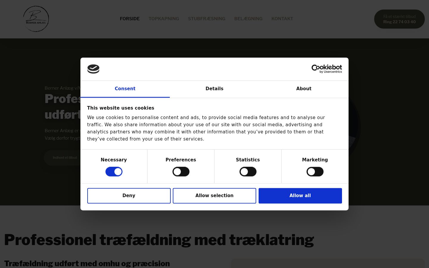 Screenshot tal-banner tal-kunsens muri qabel kwalunkwe interazzjoni