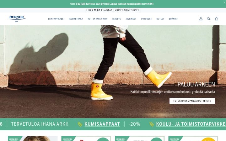 Screenshot of bernershop.fi