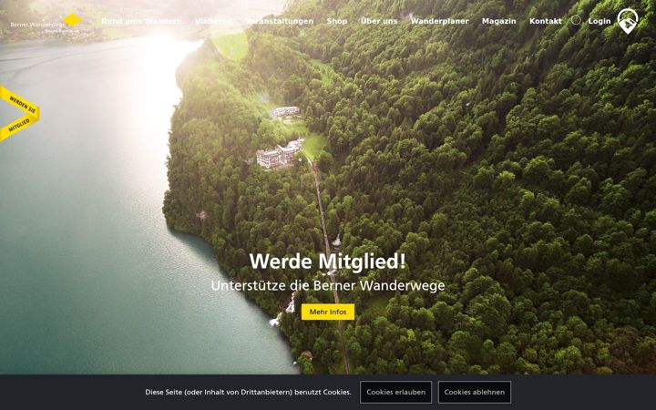 Screenshot of bernerwanderwege.ch