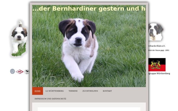 Screenshot of bernhardiner-lg-wuerttemberg.de