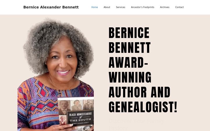 Screenshot of bernicealexanderbennett.com