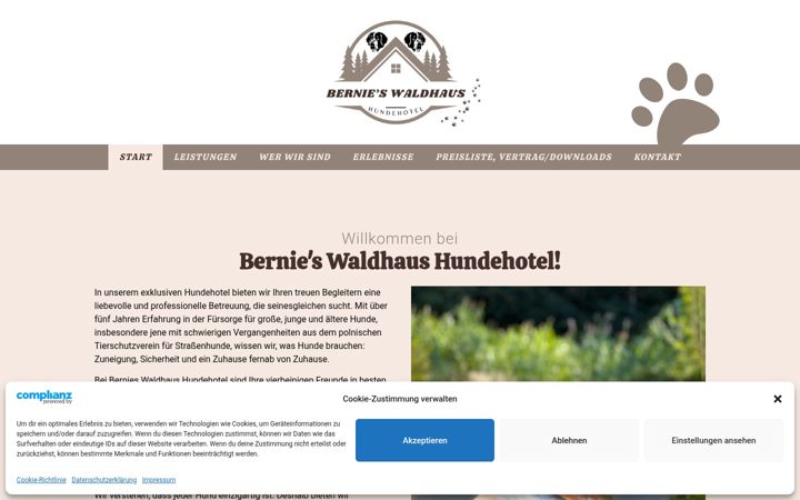 Screenshot of bernies-waldhaus.de